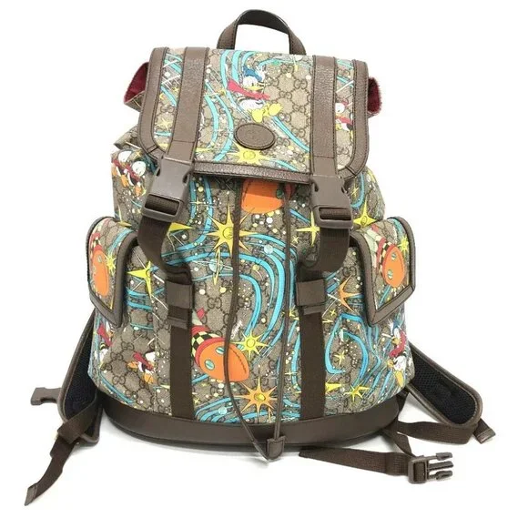 GUCCI 645051 GG Supreme Donald Duck DISNEY Backpack GUCCI Disney Donald Duck GG Supreme Canvas Backpack Beige 552884 main image 4
